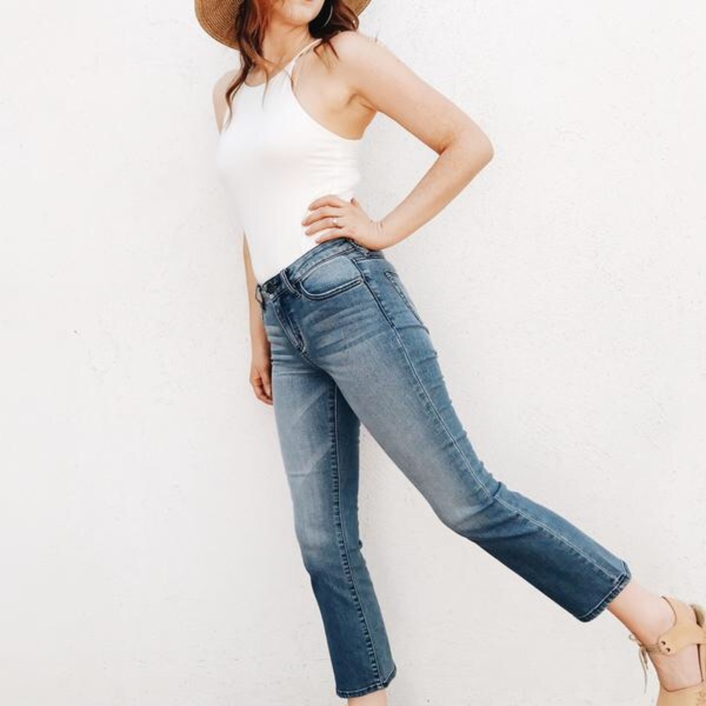 Carly Jean Los Angeles Andie crop Flare Jeans